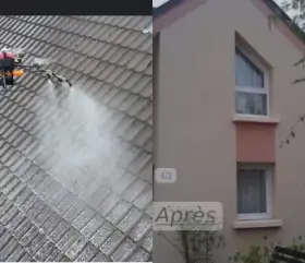 Services Travaux de nettoyage démoussage et hydrofuge de toiture et façade 